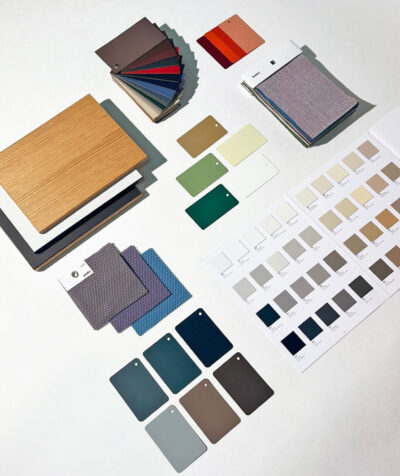 Palette d’échantillons de couleurs et de matériaux