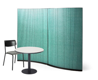 KIM Stellwand Welle gebogen gruen tisch