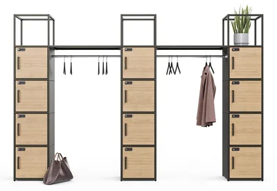 Embru Garderobe Quarzgrau Holzimitat