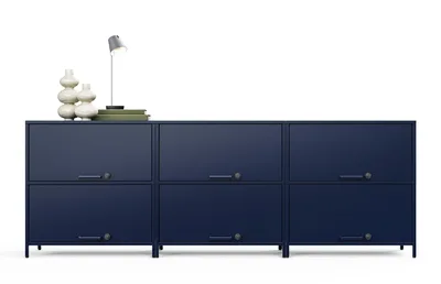 Embru e Q Modulsystem Sideboard Stahlblau