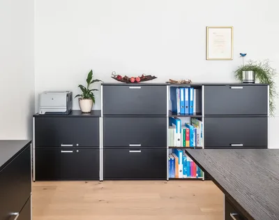 Embru eq modulsystem sideboard schwarz profile silber