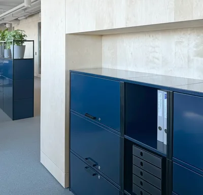 Embru eq modulsystem sideboard stahlblau