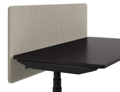 Embru eq twin table lite rounded schwarz textilpanel grau