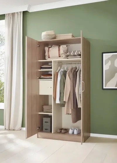 Embru Pflege Stiegelmeyer Familienzimmer Schrank Adrano Holz hell offen