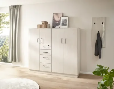 Embru Pflege Stiegelmeyer Familienzimmer Schrank Adrano Tereno Holz weiss