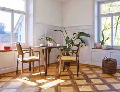 Embru Stuhl Holz dunkel Pflegeheim Mood Sitzgruppe wide