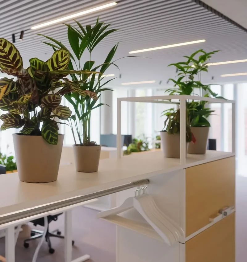 Die Garderobe ist integriert in das Stauraum-System