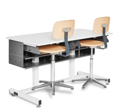 Embru Schultisch Schulmoebel Tisch 5730 Zweiertisch Stuhlablage Stuhleinschub
