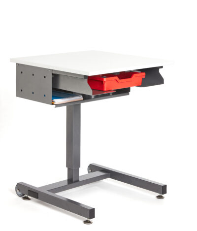 Embru 5770 Schultisch Einfachtablar Gratnells Box Rot